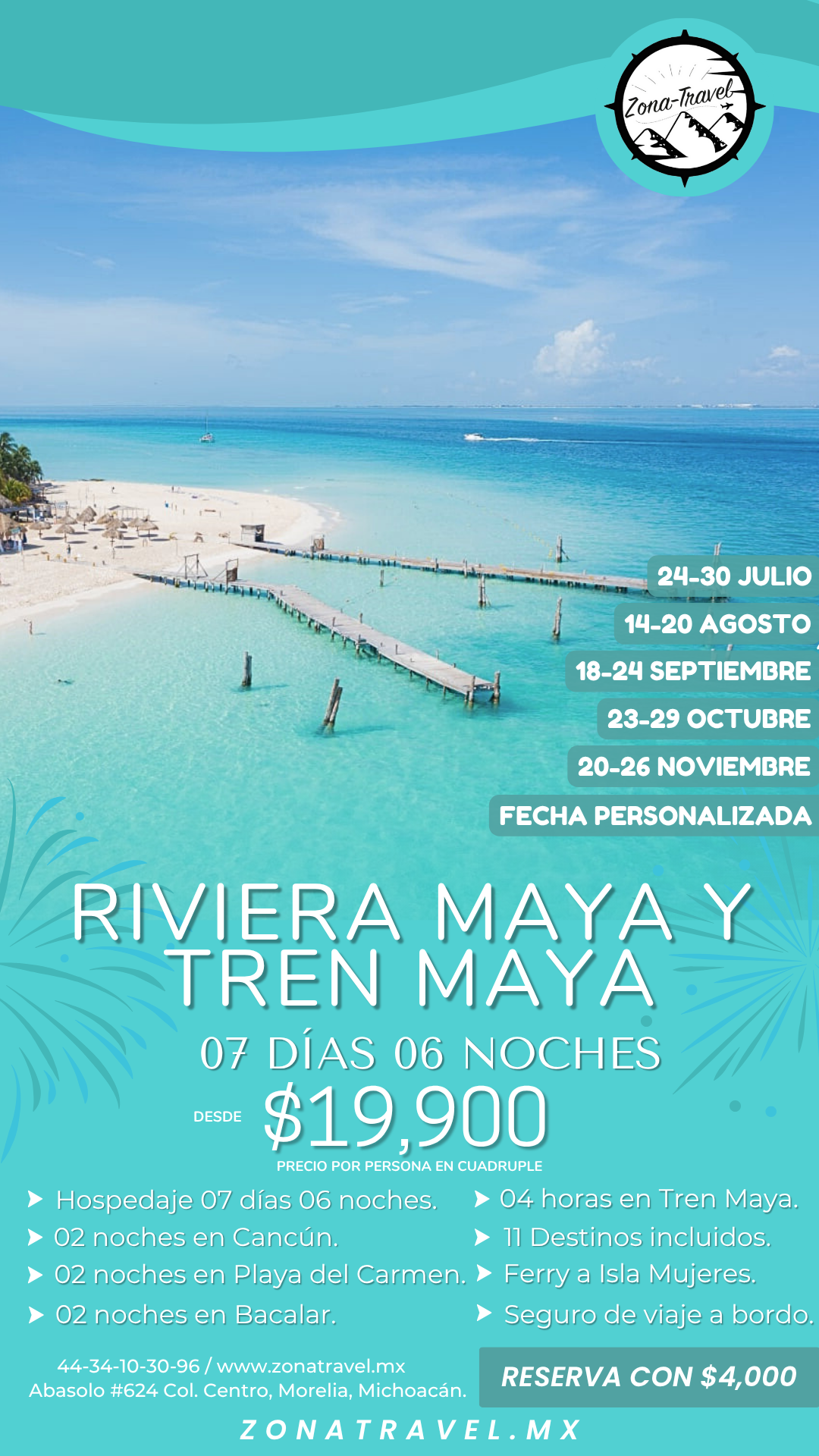 Riviera Maya y Tren Maya - Desde GDL