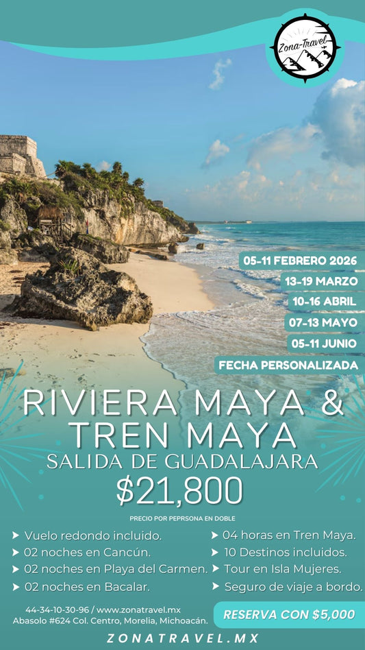 Riviera Maya y Tren Maya - Desde GDL